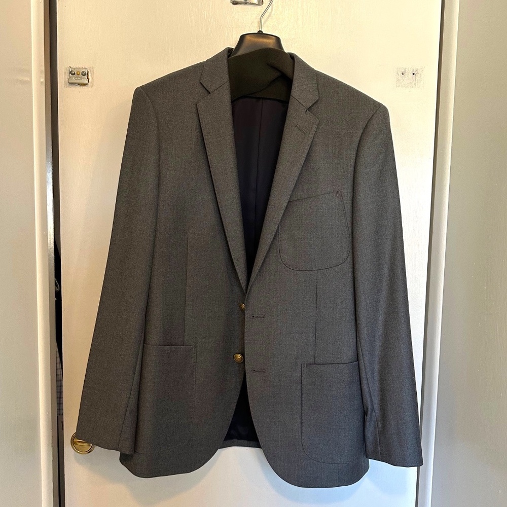 Mens J Crew Ludlow Grey wool blazer size 38s